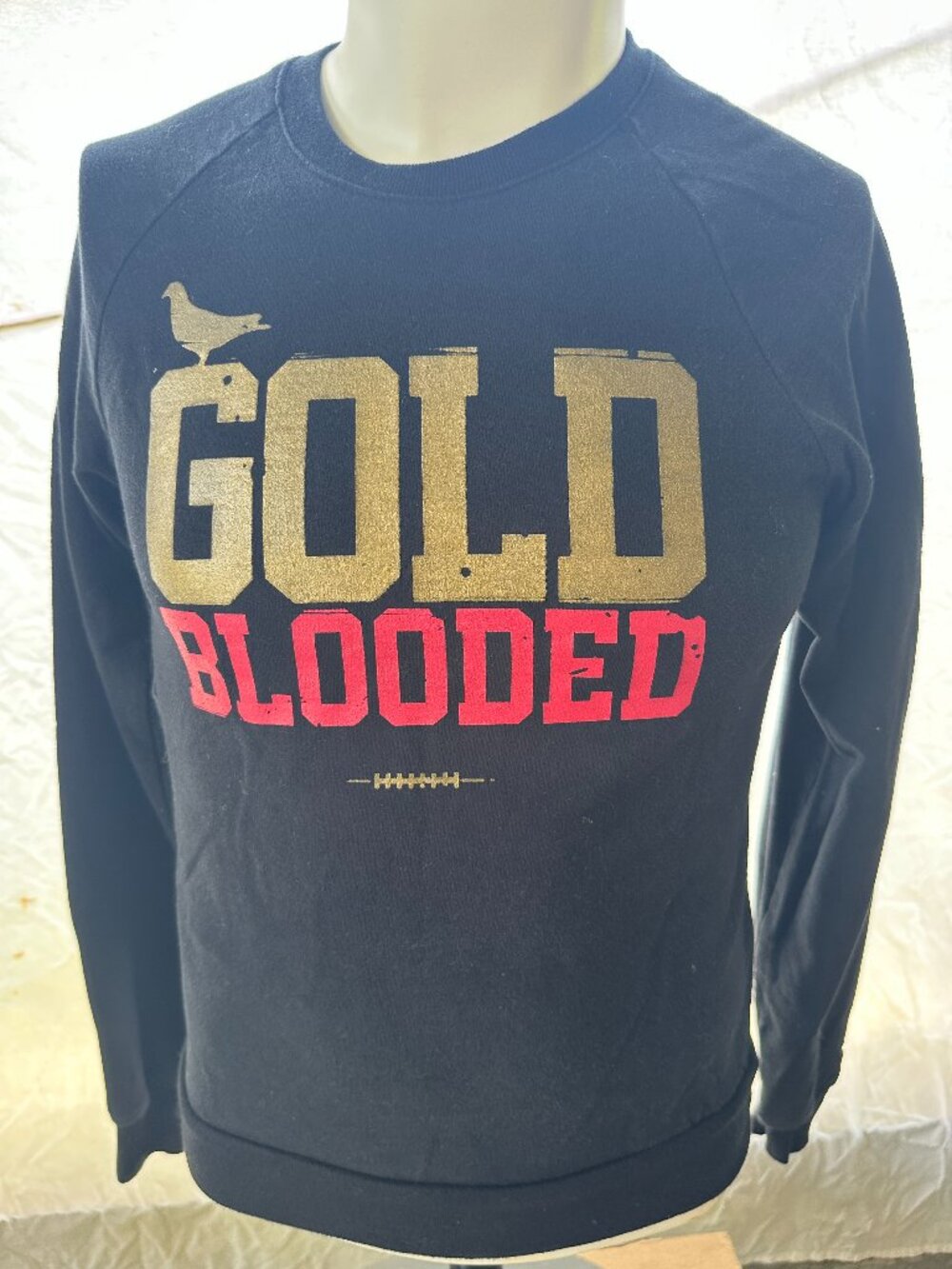 Adapt Gold Blooded 49ers Men's Black Crewneck Sweater Small San Francisco